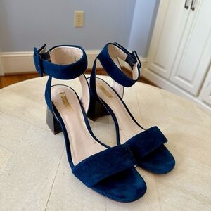 Louise et Cie Kaden Blue Suede Block Heel Sandals Size 10 💙💙💙
